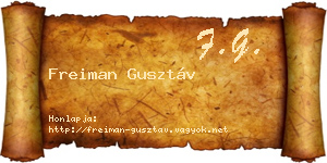 Freiman Gusztáv névjegykártya